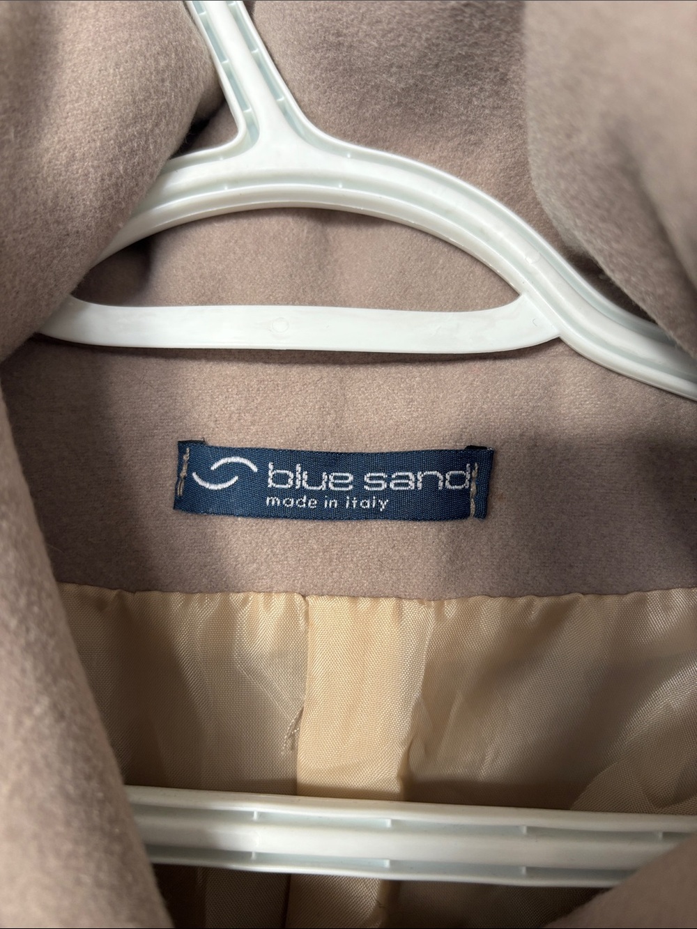 blue island Taupe Belted Cape with Wide Collar made in Italy - Picture 2 of 3